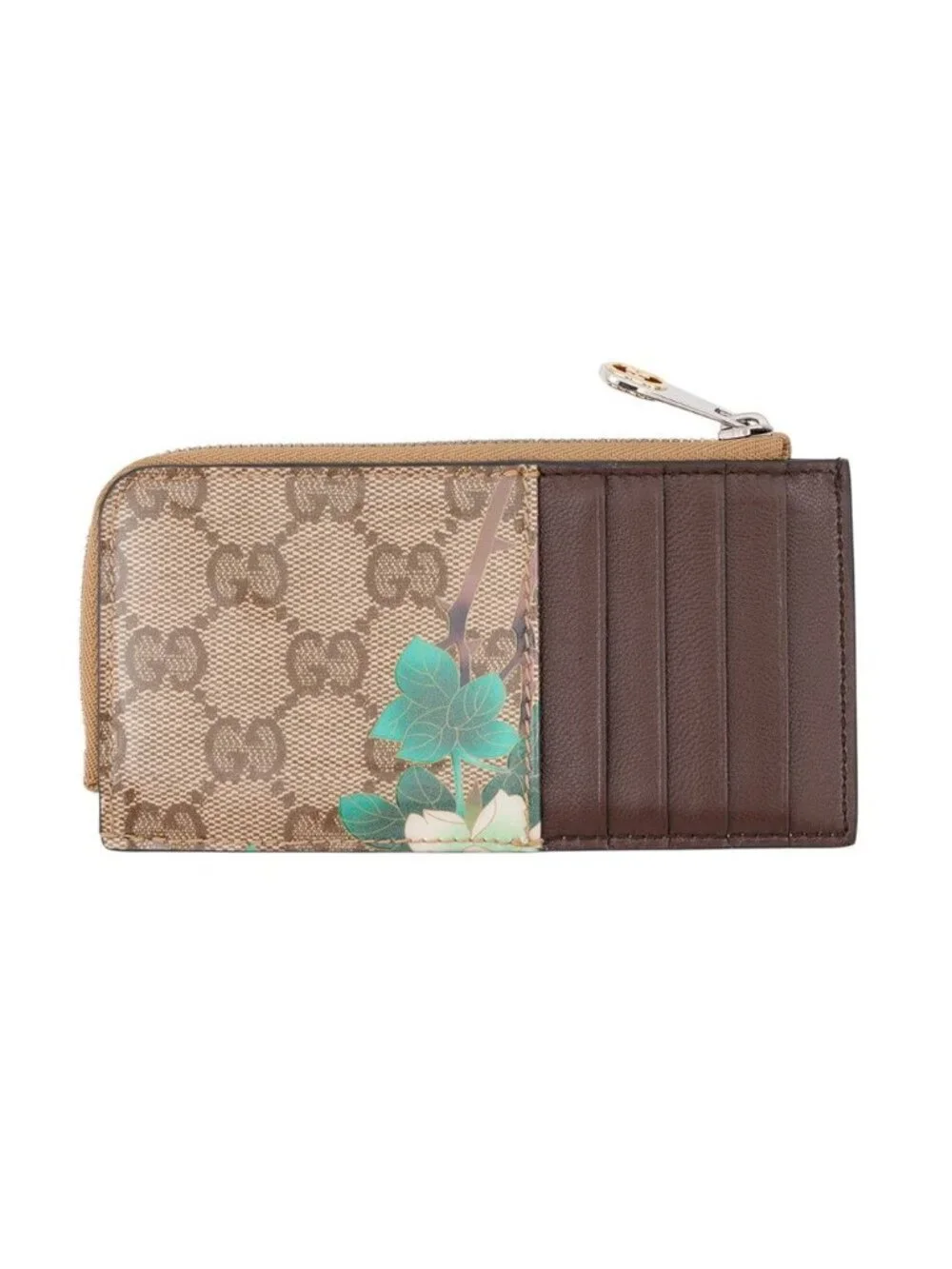 Gucci Card Case Ando Shippo Collaboration GG Leather Patent BI Floral
